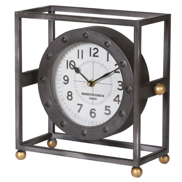 Metal Frame Mantel Clock 27 x 25 x 12cm