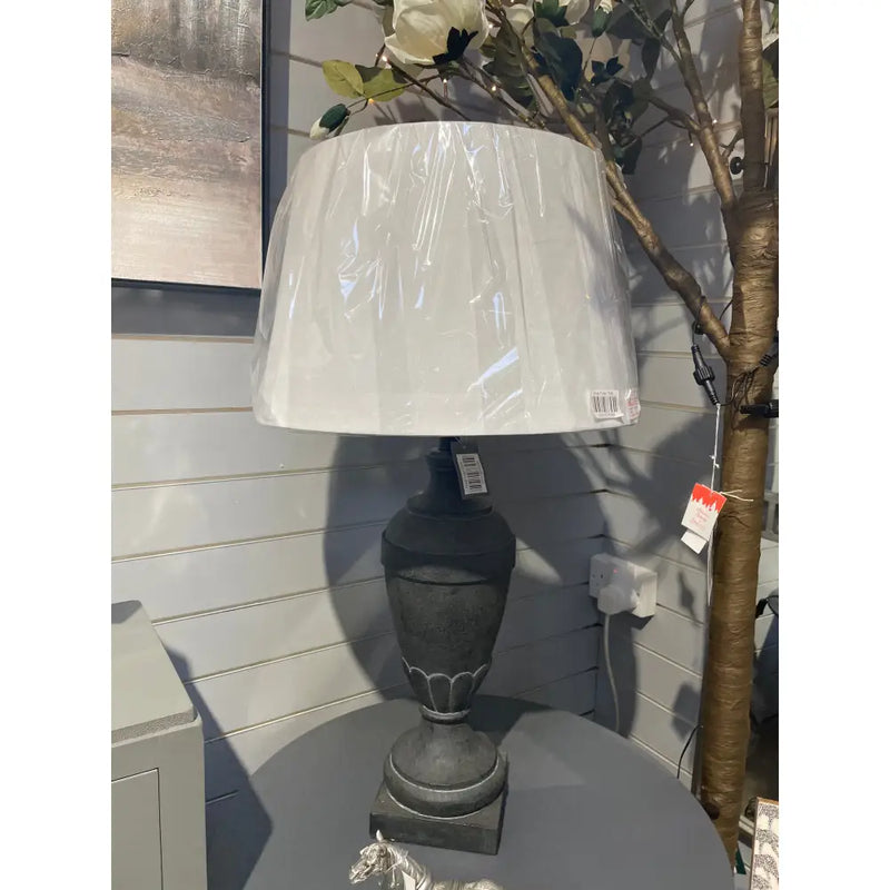 Gallerie Lighting Breville Modern Grey Lamp With White Shade