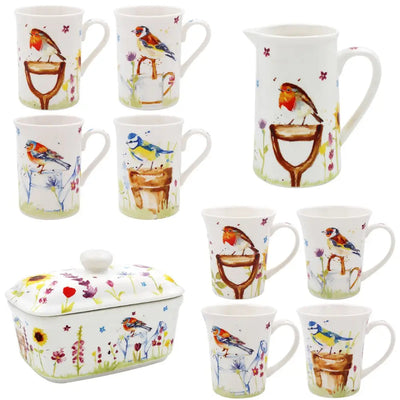 Garden Birds - Set of 4 Mugs / Boxed Mug / Jug / Butter Dish