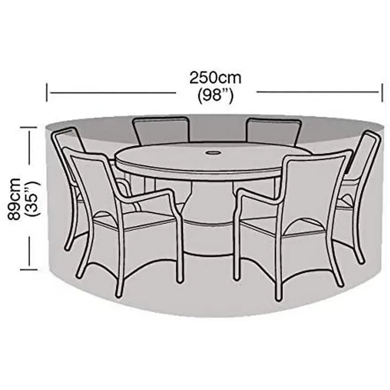 Garland Round Furniture Set Cover Black - 6 - 8 Seater -