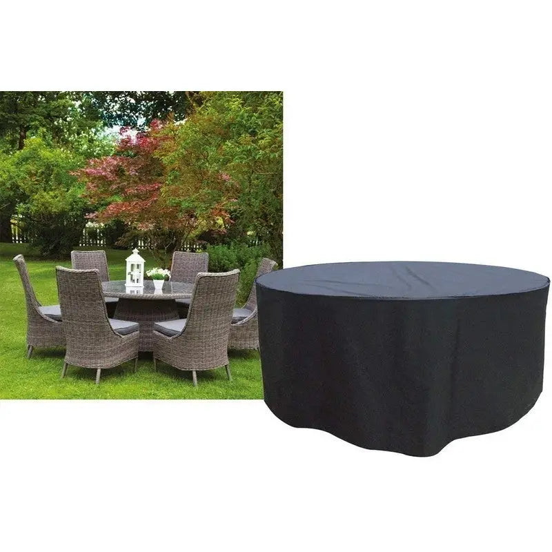 Garland Round Furniture Set Cover Black - 6 - 8 Seater -
