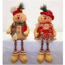 Gingerbread Dangle Leg Sitter 40x18cm - 2 Assorted 1 Sent