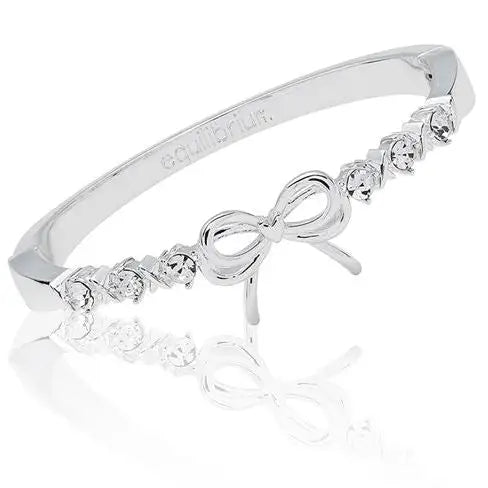 Girls Pretty Bow Silver Plated Bracelet - Giftware >>