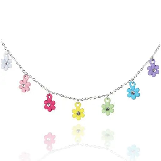 Girls Three Colourful Daisies Silver Plated - Giftware >>
