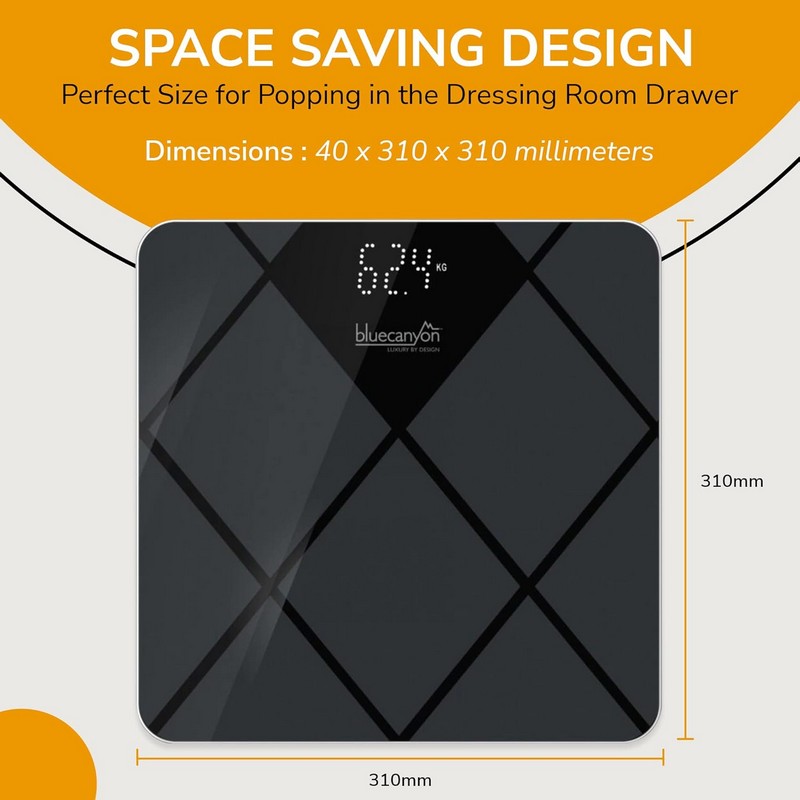 Blue Canyon Diamond Design White Display Digital Scale - Max 180kg