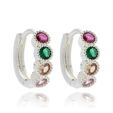 Glam Rox Elegant Silver Plated Hoop Earrings - Giftware >>