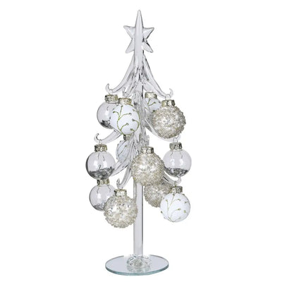 Glass Glitter Gold Bauble Tree Seasonal >> Christmas >>