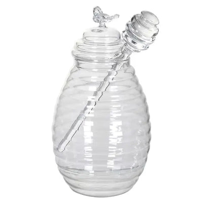 Glass Honey Jar W/Bee Design 19cm - Homeware
