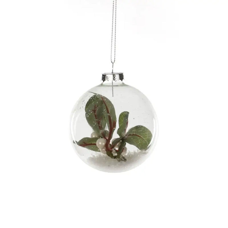 Glass Mistletoe Bauble 8cm - Seasonal >> Christmas >>