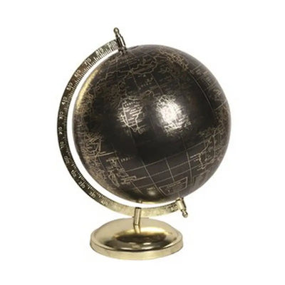 Globe on Gold Stand 31cm - Black & Cream Available - Black