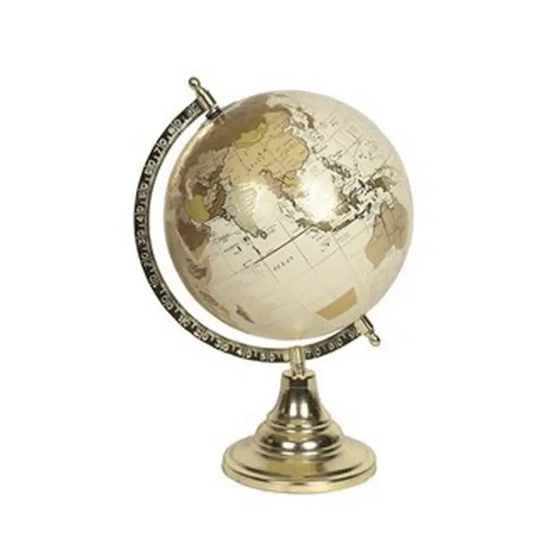 Globe on Gold Stand 31cm - Black & Cream Available - Cream