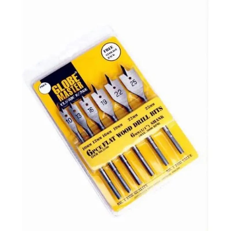 Globemaster 6 Piece Flat Wood Drill Bits