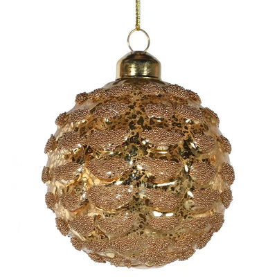 Gold Acorn Beaded Swag Bauble - Christmas