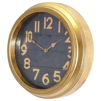 Gold & Black Wall Clock 40cm - Clocks