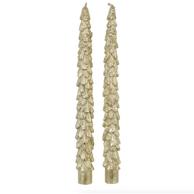 Gold Christmas Tree Candles Set Of 2 Seasonal >> Christmas