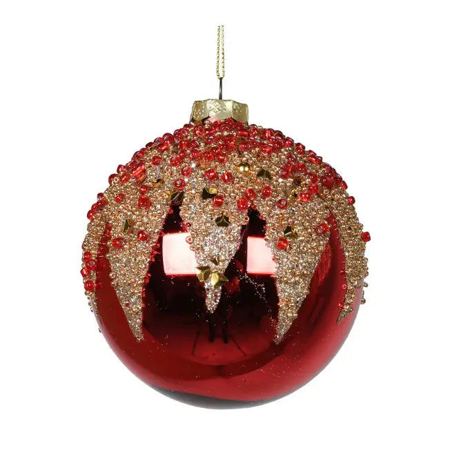 Gold Drip Ruby Bauble - Christmas >> Baubles Tree