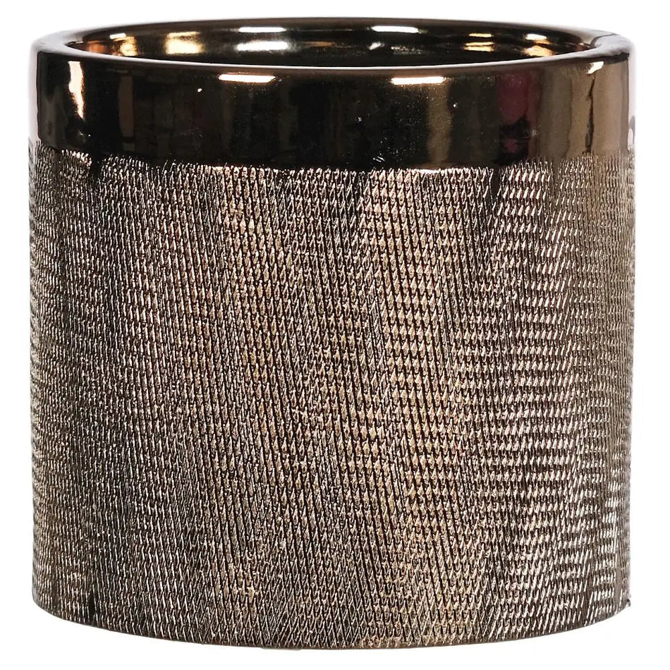 Gold Etched Planter 17 x 16cm