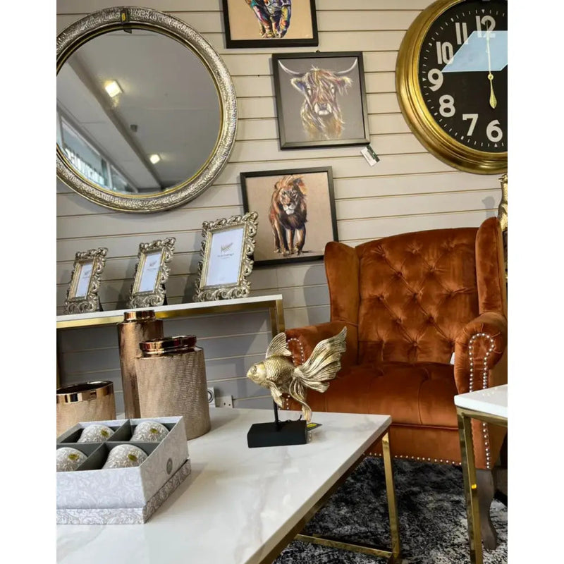 Gold Etched Vase 19x27cm