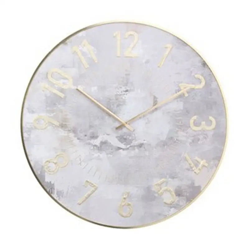 Gold Frame Wall Clock With Gold Numbers 70cm - Brown & Grey