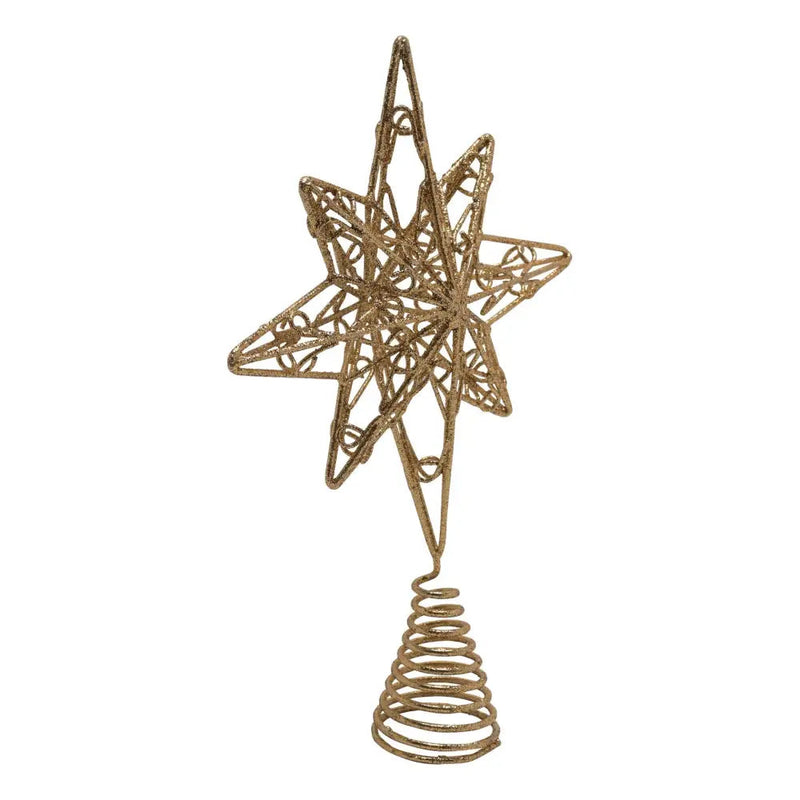 Gold Glitter Star Tree Topper - Seasonal & Holiday