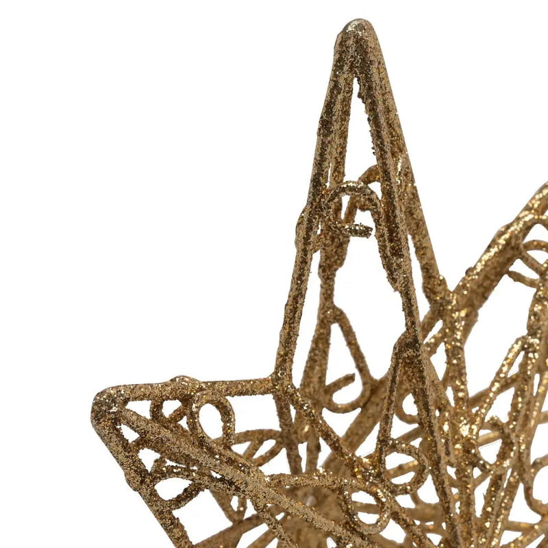 Gold Glitter Star Tree Topper - Seasonal & Holiday