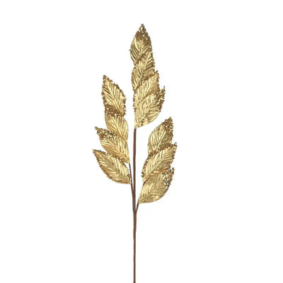 Gold Leaf Stem 75cm - Seasonal >> Christmas >> Picks Flowers