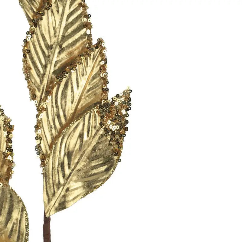 Gold Leaf Stem 75cm - Seasonal >> Christmas >> Picks Flowers