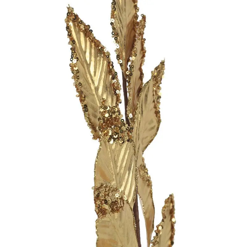 Gold Leaf Stem 75cm - Seasonal >> Christmas >> Picks Flowers