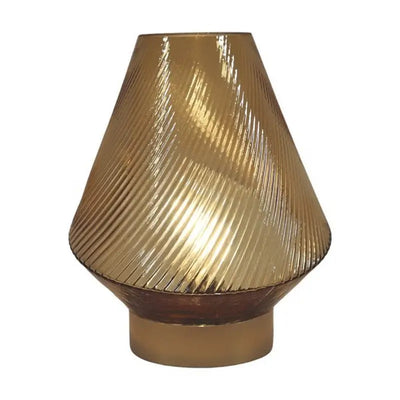 Gold LED Swirl Lamp Amber 20cm - Homeware >> Lamps