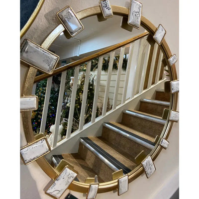 Gold & Marble Effect Insert Mirror - Homeware