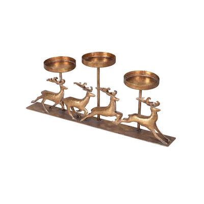 Gold Reindeer Candle Holder - Seasonal >> Christmas >>