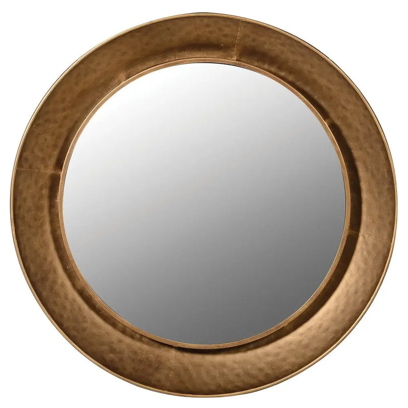 Gold Rim Round Wall Mirror 88cm - Giftware