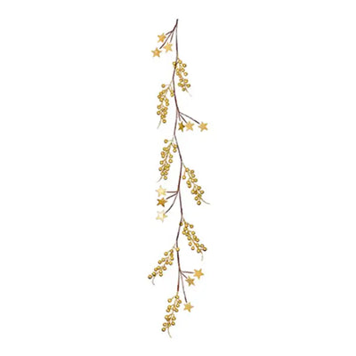 Gold Stars and Berry Garland 1.2m - Seasonal >> Christmas