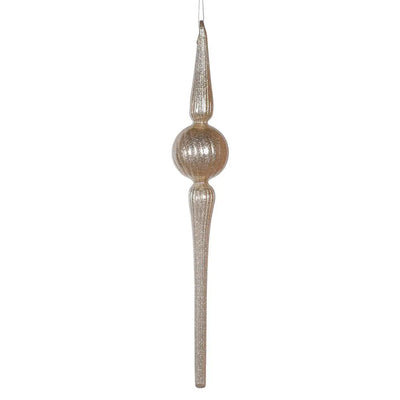 Golden Hanging Finial Bauble - Seasonal & Holiday