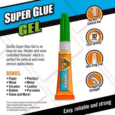 Gorilla Super Glue Gel Tube - 2 X 3G Pack - DIY \ Tools \