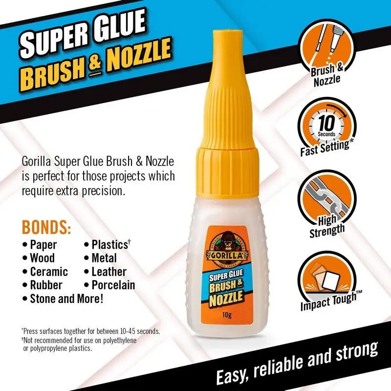 Gorilla Super Glue With Brush & Nozzle - 12G - DIY \ Tools \