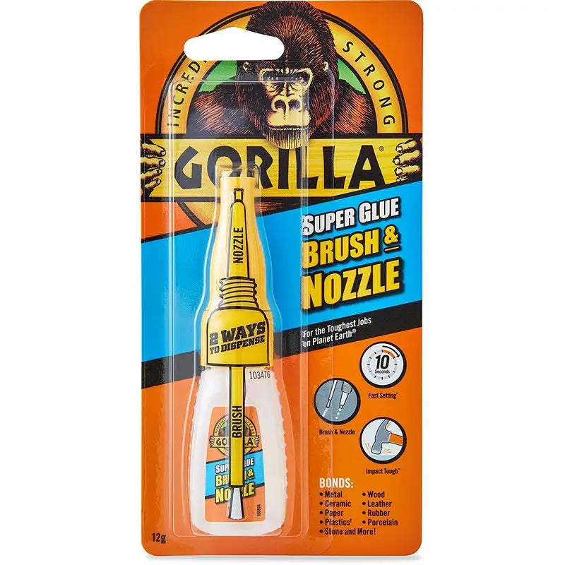 Gorilla Super Glue With Brush & Nozzle - 12G - DIY \ Tools \