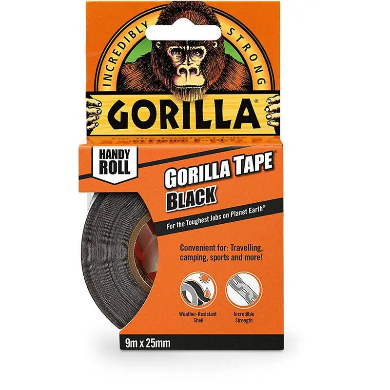 Gorilla Tape Black Handy Roll - 9m X 25mm - DIY \ Tools \