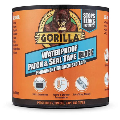 Gorilla Waterproof Patch & Seal Tape - Black (100mm x 3m