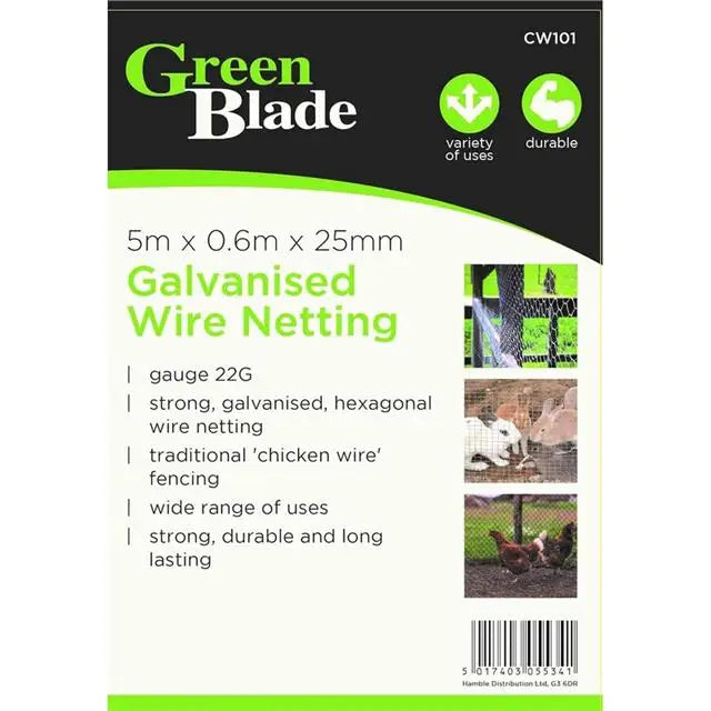 Green Blade Galvanised Wire Netting Range - Various Sizes