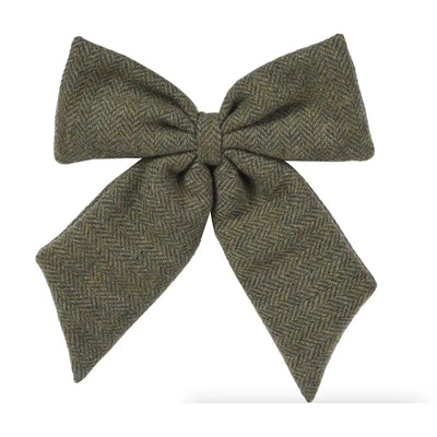 Green Herringbone Clip Bow Seasonal >> Christmas >> Baubles