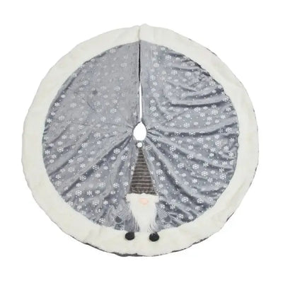 Grey Gonk Tree Skirt With Fur 116cm - Christmas >> Tree