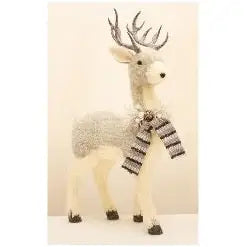 Grey Sparkle Large Standing Deer 51cm - Seasonal & Holiday