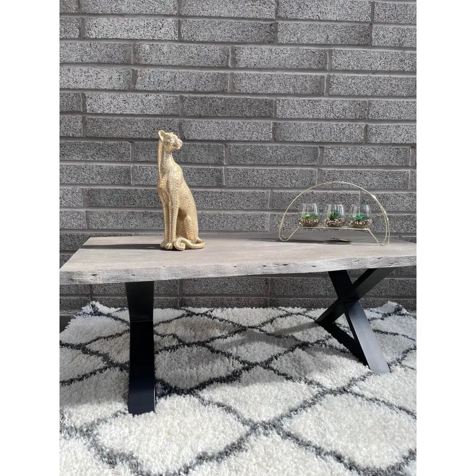 Grey Wood Live Edge Coffee Table - Homeware