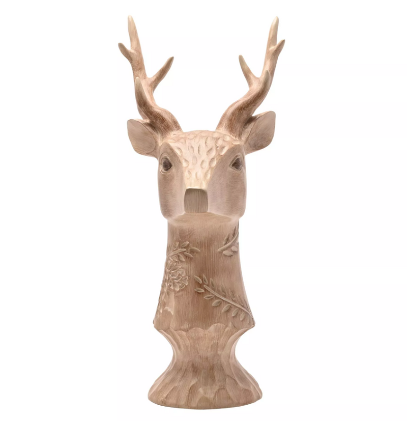Resin Wood Effect Stag Bust 45cm