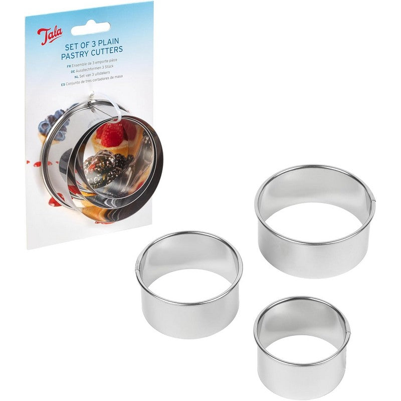 Tala 3 Piece Plain Pastry Cutters - 3 Pack