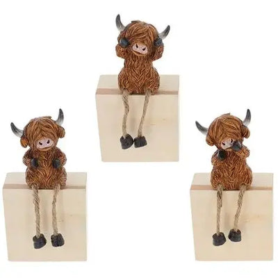 Happy Highland Coo Dangle Leg - Homeware >> Ornaments