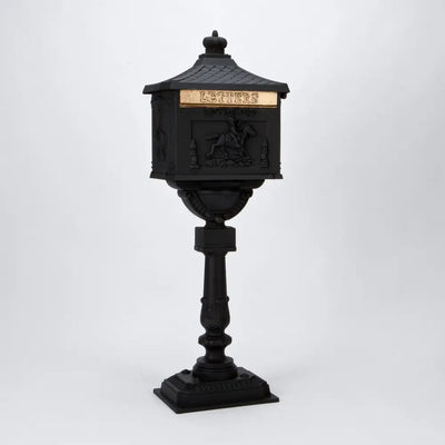 Harewood Aluminium Black Post Box - Large - Fireside