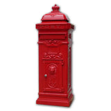 Harewood Red Lion Freestanding Post Box 34x30cm - Red &
