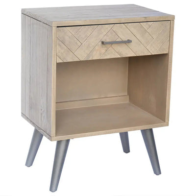 Havana Greige End Table With 1 Drawer 60 x 40 x 78cm -
